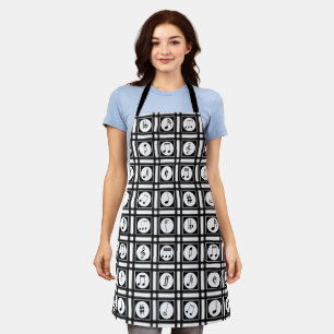 Stylish modern musical notes pattern apron