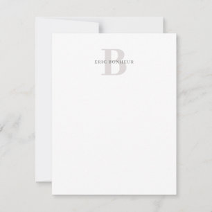 Stylish Modern Name & Monogram Card