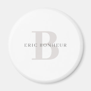 Stylish Modern Name & Monogram Magnet