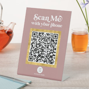 Stylish Modern Networking QR Code business sign