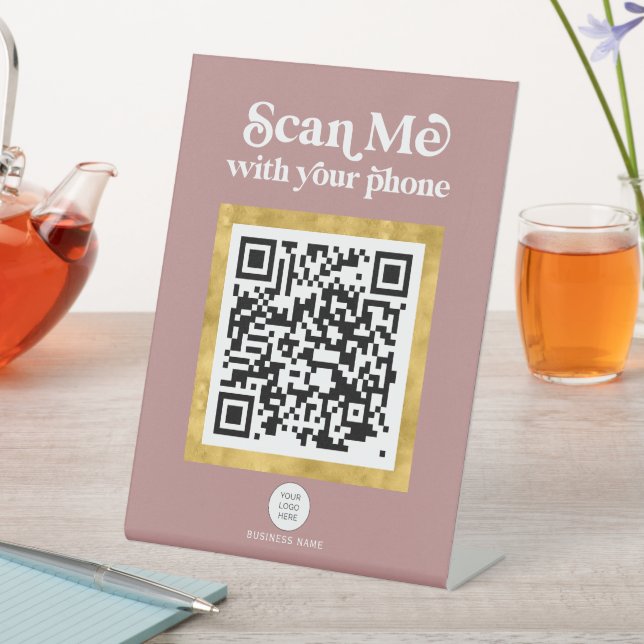 Stylish Modern Networking QR Code business sign (In SItu)