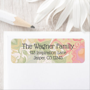 Stylish Modern Pink and Green Abstract Swirl