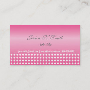 stylish, modern pink polka dots business card