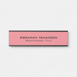 Stylish Modern Pink Template Door Sign