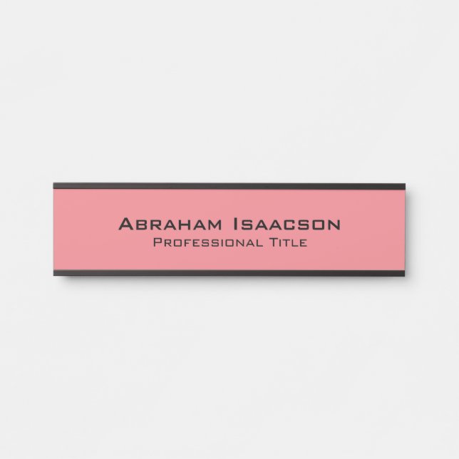 Stylish Modern Pink Template Door Sign (Front)