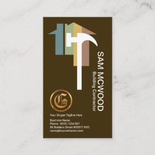 Stylish Modern Professional Colourful Home Builder Business Card