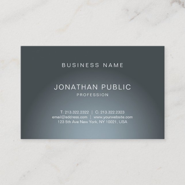 Stylish Modern Professional Elegant Plain Trendy Business Card (Front)