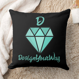 stylish modern retro diamond black topography cushion