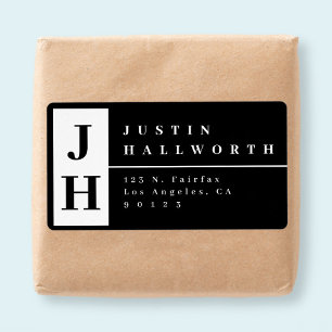 Stylish Modern Return Address Black & White