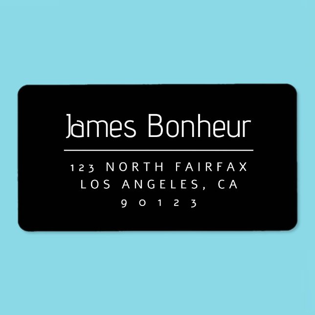 Stylish Modern Return Address Black & White Label (Creator Uploaded)