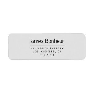 Stylish Modern Return Address Grey & White