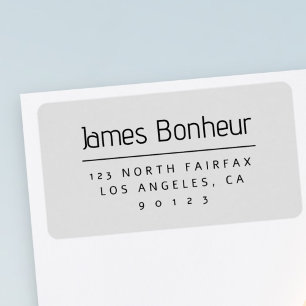 Stylish Modern Return Address Grey & White Label