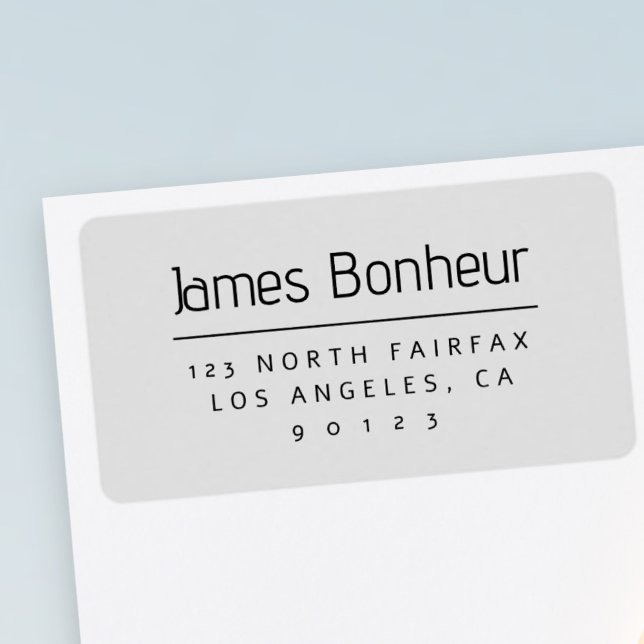 Stylish Modern Return Address Grey & White Label (Creator Uploaded)