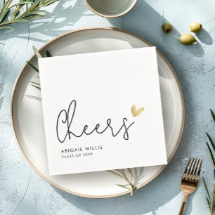 Stylish Modern Script Graduate Party Custom Napkin
