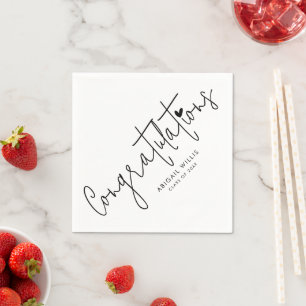 Stylish Modern Script Graduate Party Custom Napkin