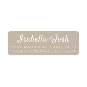 Stylish Modern Script Grey Wedding Return Address
