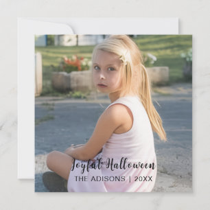 Stylish Modern Script Halloween Photo Holiday