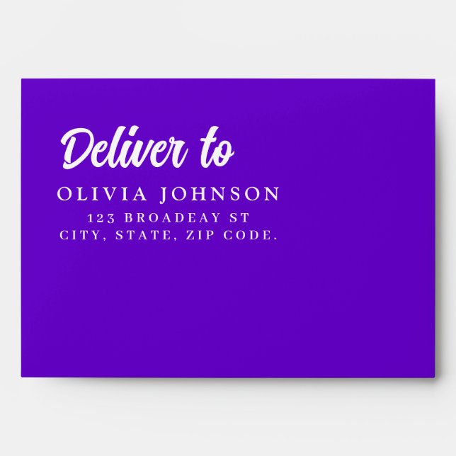 Stylish Modern Script Minimalist Wedding RSVP  Envelope (Front)