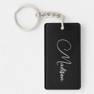 Stylish Modern Script Name  Key Ring