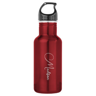 Stylish Modern Script Name Red 532 Ml Water Bottle