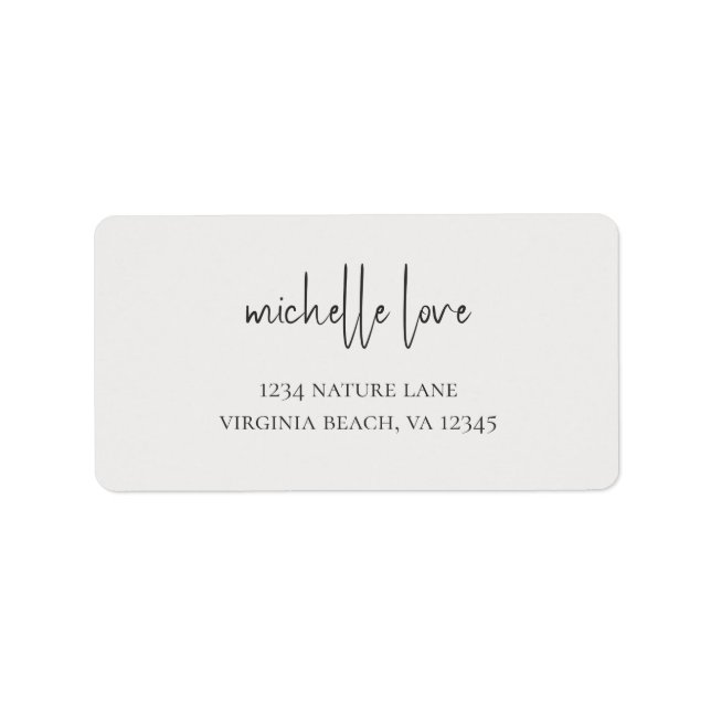 Stylish Modern Script Return Address Label (Front)