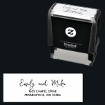 Stylish Modern Script Return Address Self-inking Stamp<br><div class="desc">Simple script return address self inking stamp that's perfect for stamping save the dates,  bridal shower,  wedding envelopes and everyday mail.</div>