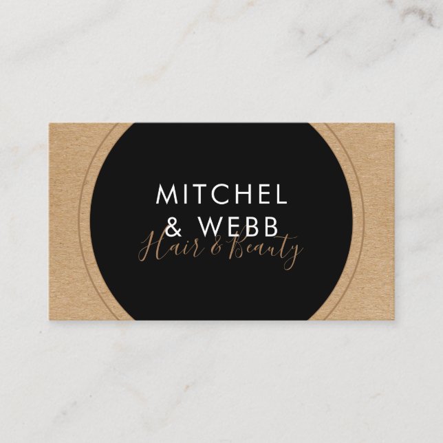 Stylish Modern Signature Rustic Kraft Business Card (Front)