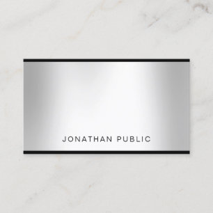 Stylish Modern Silver Look Professional Elegant Business Card