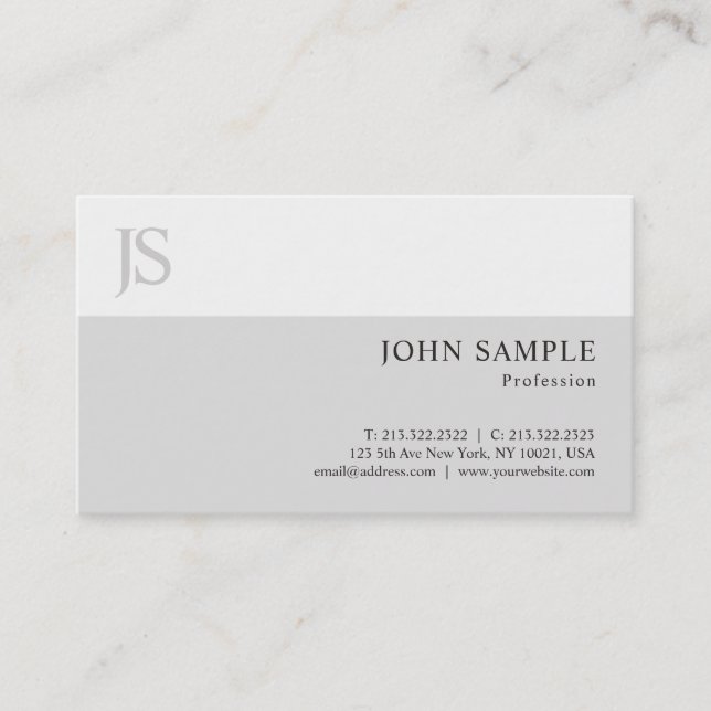 Stylish Modern Simple Professional Plain Chic Luxe Business Card (Front)