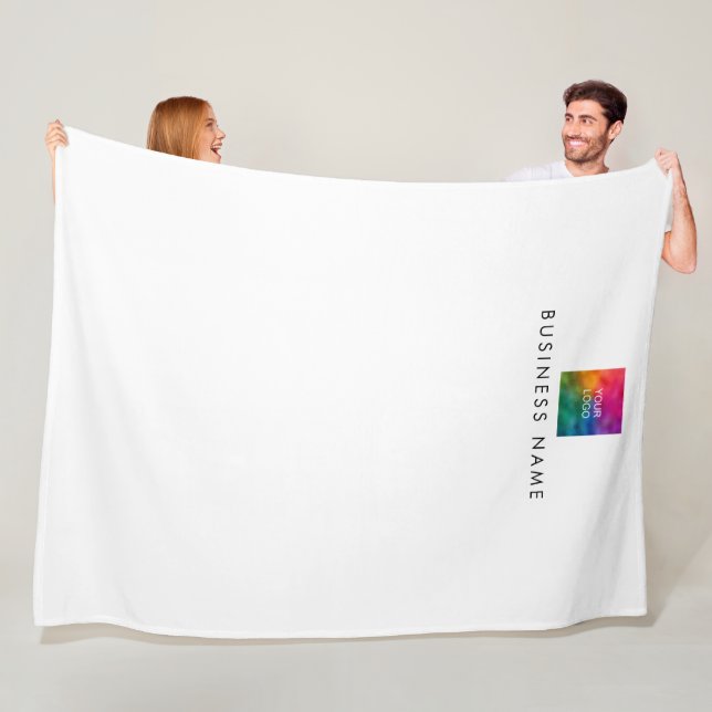 Stylish Modern Simple Template Your Logo Here Fleece Blanket (In Situ)