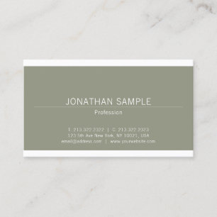 Stylish Modern Sleek Design Trendy Plain Luxury Business Card