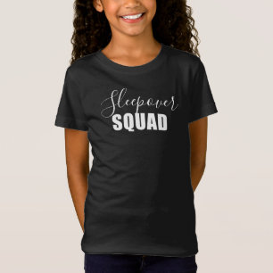 Stylish Modern Sleepover Squad White Design T-Shirt