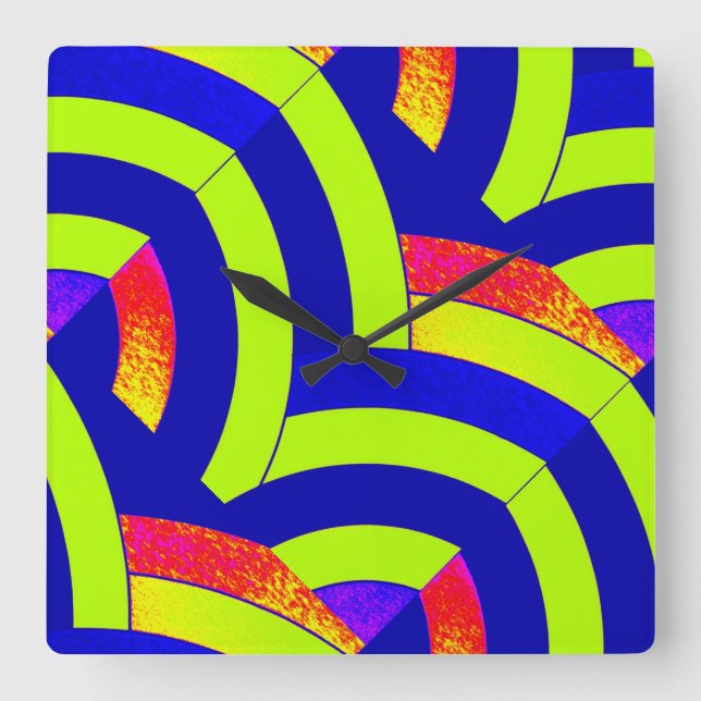 stylish modern sophisticated chevrons square wall clock (Front)
