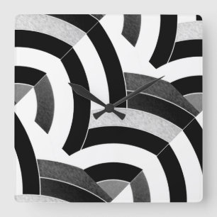 stylish modern sophisticated chevrons square wall clock