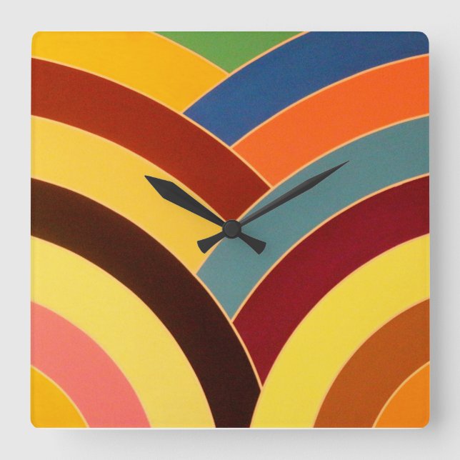 stylish modern sophisticated chevrons square wall clock (Front)