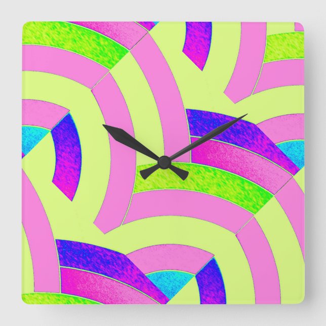 stylish modern sophisticated chevrons square wall clock (Front)