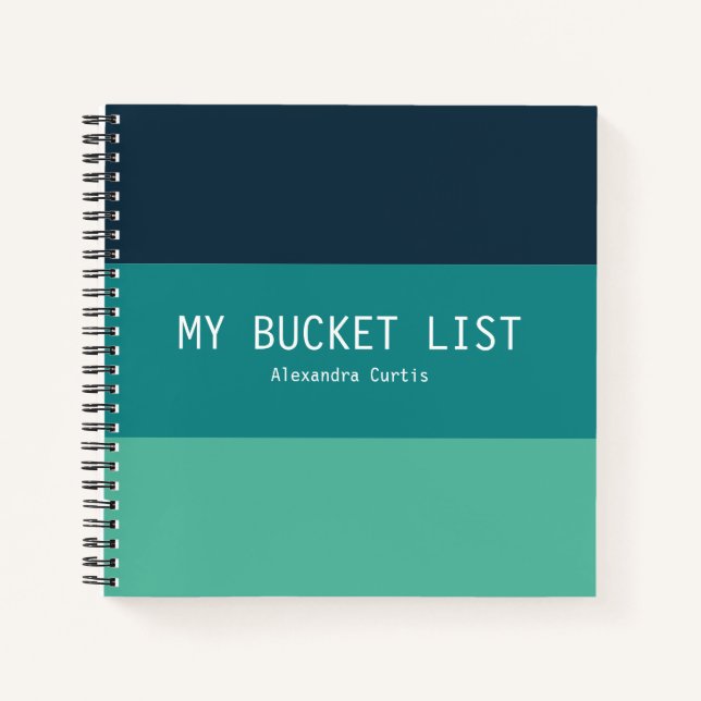 Stylish Modern Stripe My Bucket List Personalised Notebook (Front)