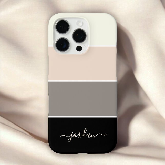 Stylish Modern Stripes Pattern with Name Case-Mate iPhone Case (Creator Uploaded)