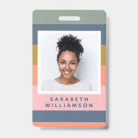 Stylish Modern Stripes Pretty Earthy Name Photo