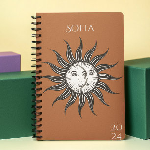 Stylish Modern Sun & Moon Terracotta Planner