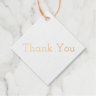 Stylish Modern Thank You Gold Favour Tags