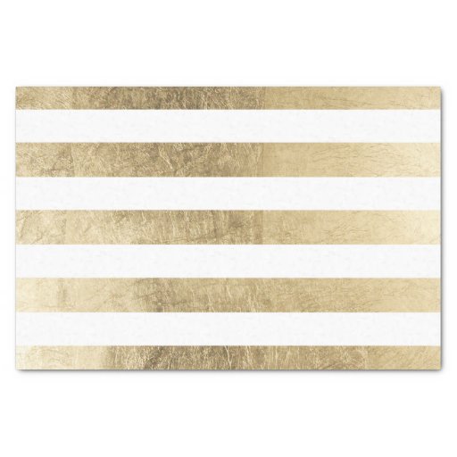 Image of Stylish modern trendy faux gold foil stripes Tissue Paper