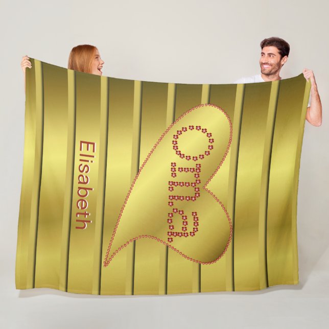 stylish, modern, trendy, faux gold, gold, gold fle fleece blanket (In Situ)