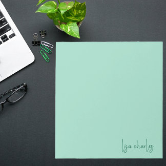 Stylish Modern Trendy Pastel & Green Elegant Notepad