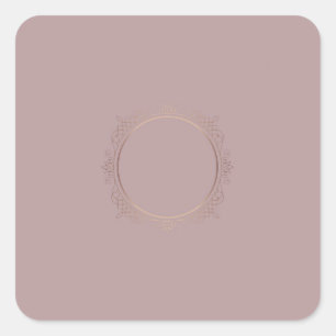 Stylish Modern Trendy Rose Gold Blank Template Square Sticker