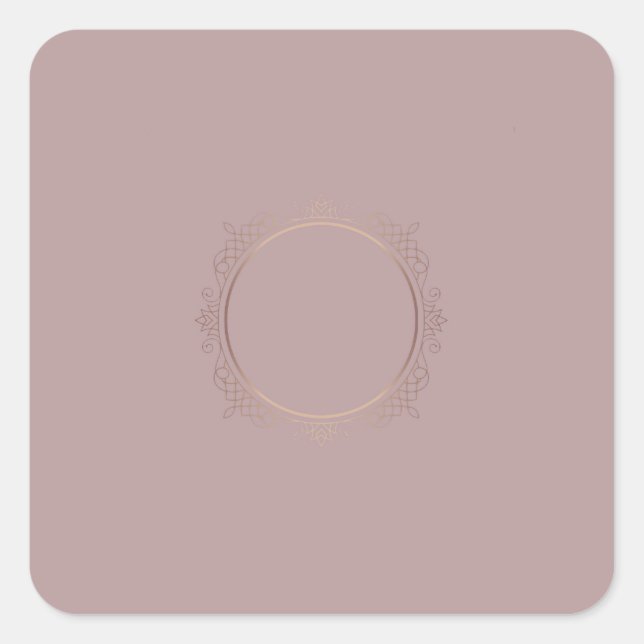Stylish Modern Trendy Rose Gold Blank Template Square Sticker (Front)