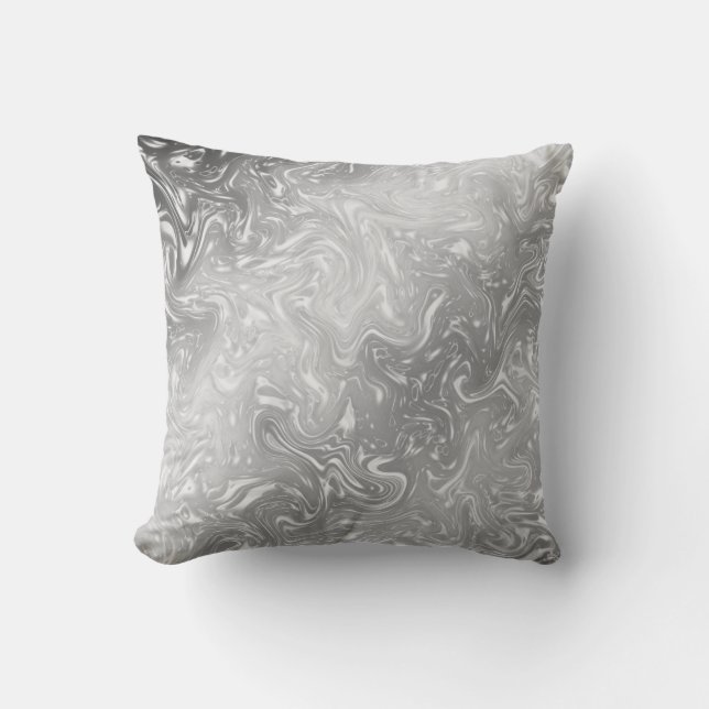 stylish, modern, trendy, silver and white cushion (Front)