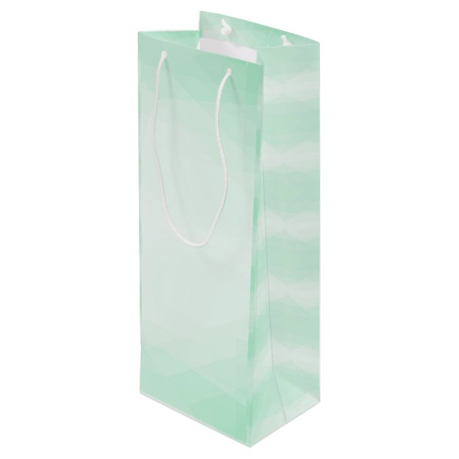 Stylish Modern Trendy Template Elegant Mint Green Wine Gift Bag (Back Angled)