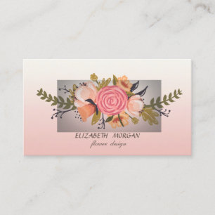 Stylish Modern Watercolor Flower Business Card