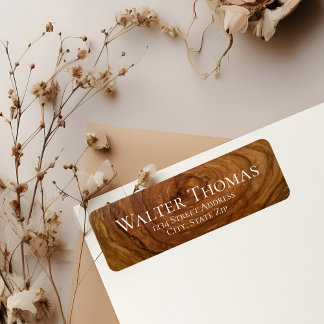 Stylish modern wood return address labels